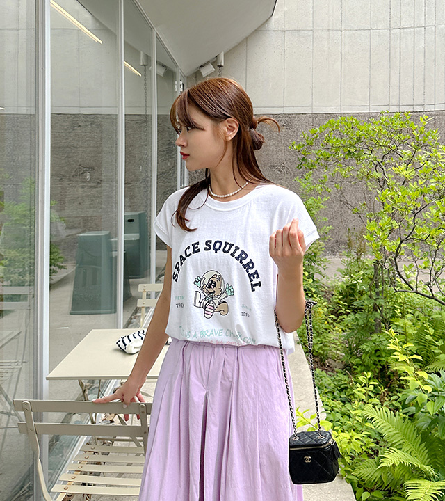 スペースプリントキャップスリーブティー