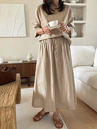 ムードリネンAラインスカート