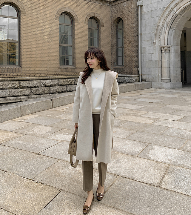 サピアフードロングコート