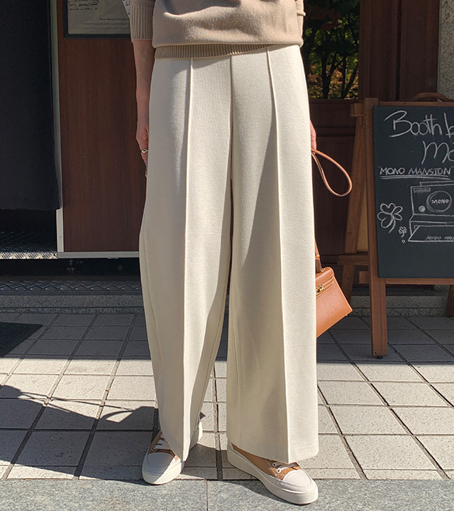 ピンタックラインワイドパンツ