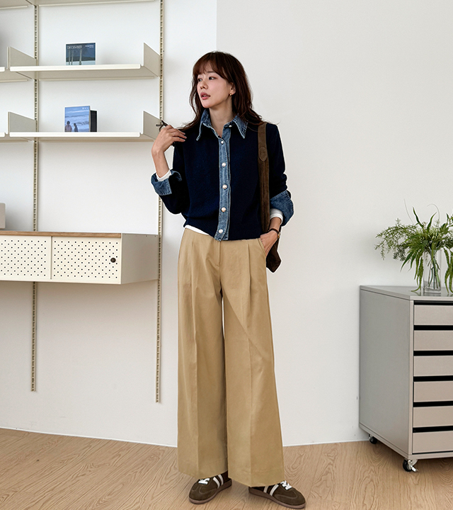 ログピンタックワイドパンツ