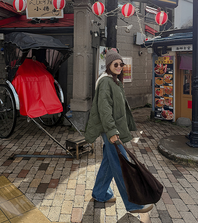 [MADE] オブリークスクエアキルティングジャンパー