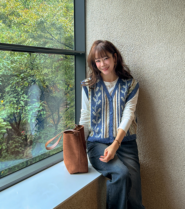 リーフウールニットベスト