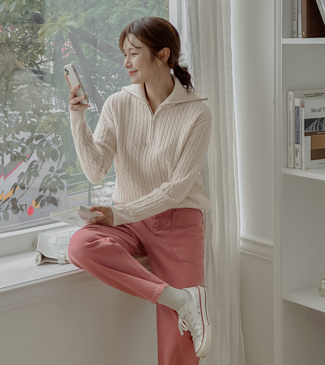 ピオナプレッツェルの半分のニット