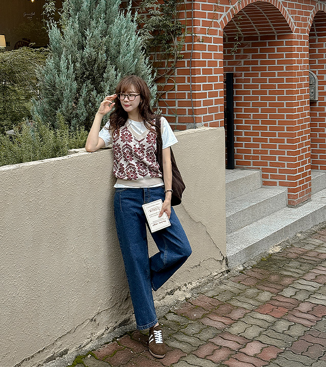 ダーツ切開排気ピットデニム