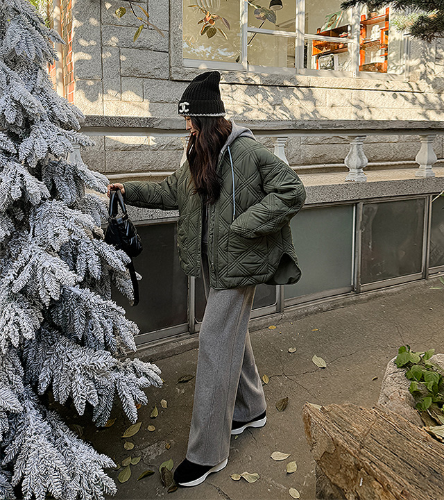 [MADE] オブリークスクエアキルティングジャンパー