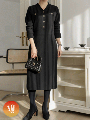 ステラゴールドボタン起毛ワンピース