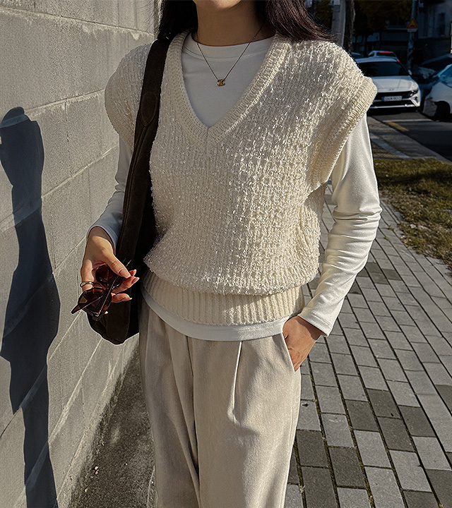 ファンシヤンアルパカニットベスト