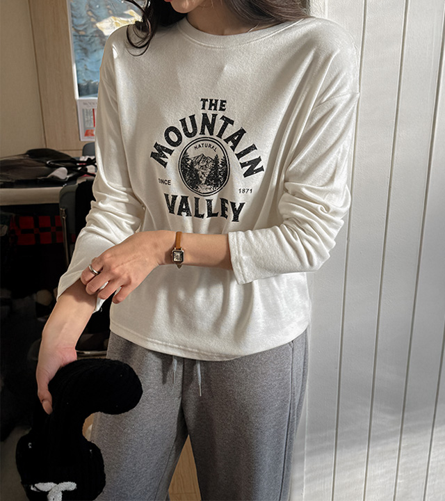 モントプリント起毛ラウンドティー