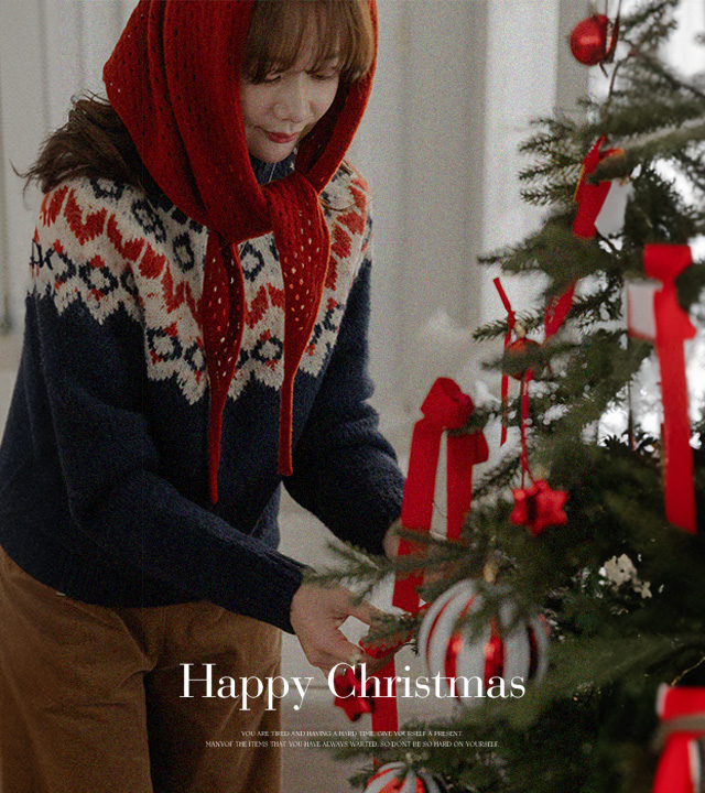 ブランケットノルディックウールニット