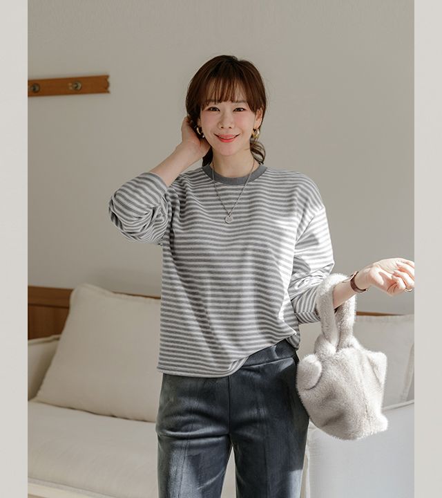 ファンシーフリースストライプティー