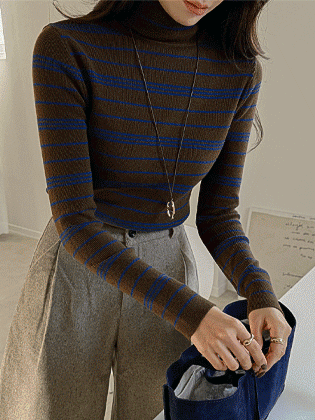 トレビストライプポーラニット