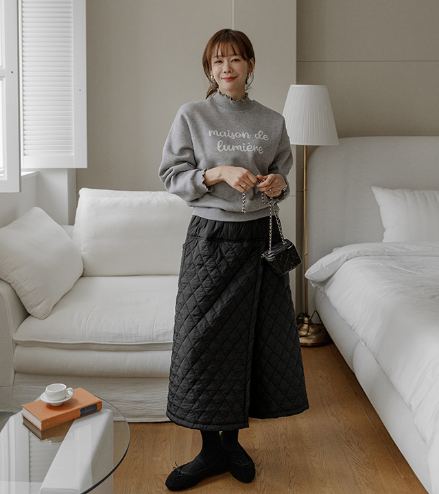 波ハーフネック起毛マンツーマン