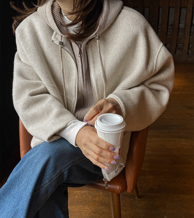 [MADE]ボリュームアルパカハンドメイドショートコート 