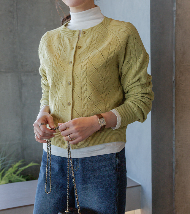 ベルシーミックス テクスチャカーディガン