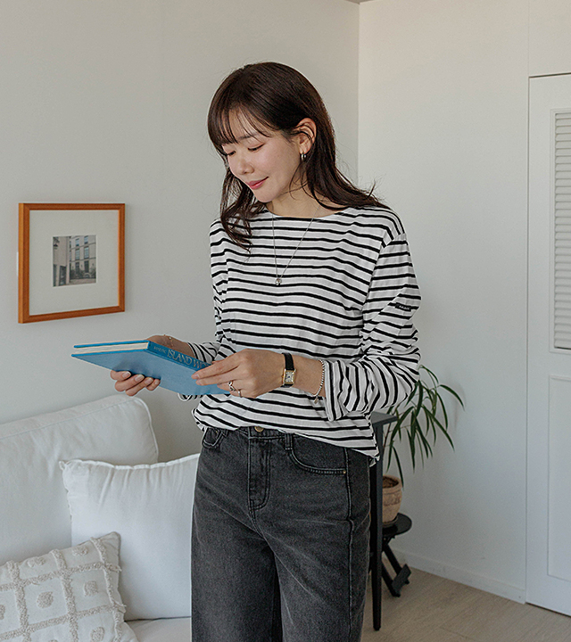 セントストライプ長袖ティー