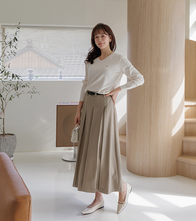 ヌーベルプリーツスカート（ベルトセット）