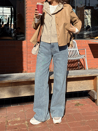 ロイフラップポケットワイドデニムパンツ