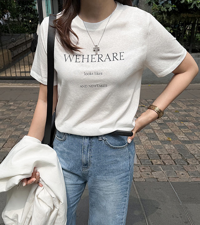 ウェアールレタリング半袖ティー