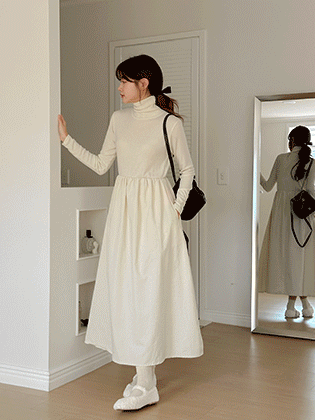 起毛ポーラレイヤードワンピース