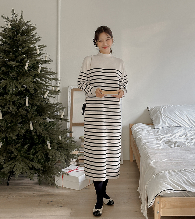 リプリストライプバンポーラワンピース