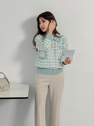 ツイードニット集業カーディガン