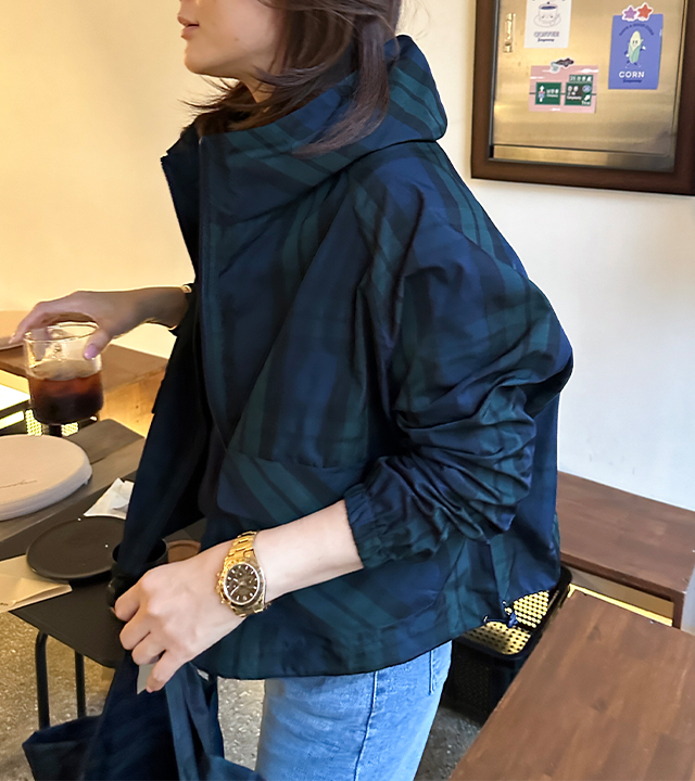 BBチェックフードジャンパー
