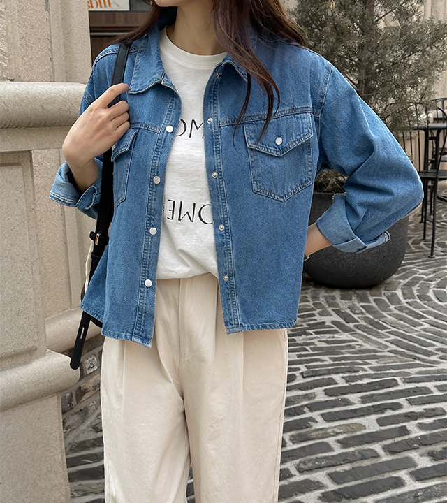 ワークデニムシャツジャケット