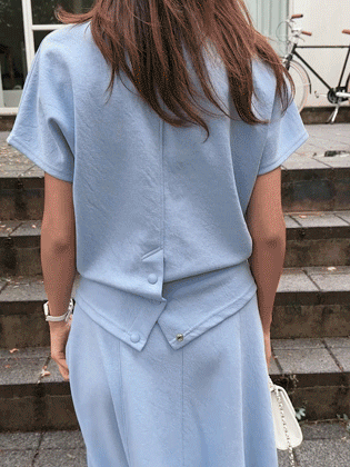 ソフトタンタンバックボタン半袖ティー