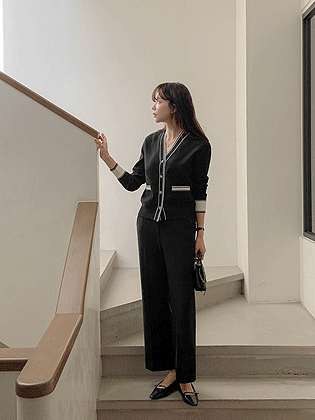 エルガ配色ニットカーディガン