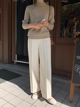 ピンタックラインワイドパンツ