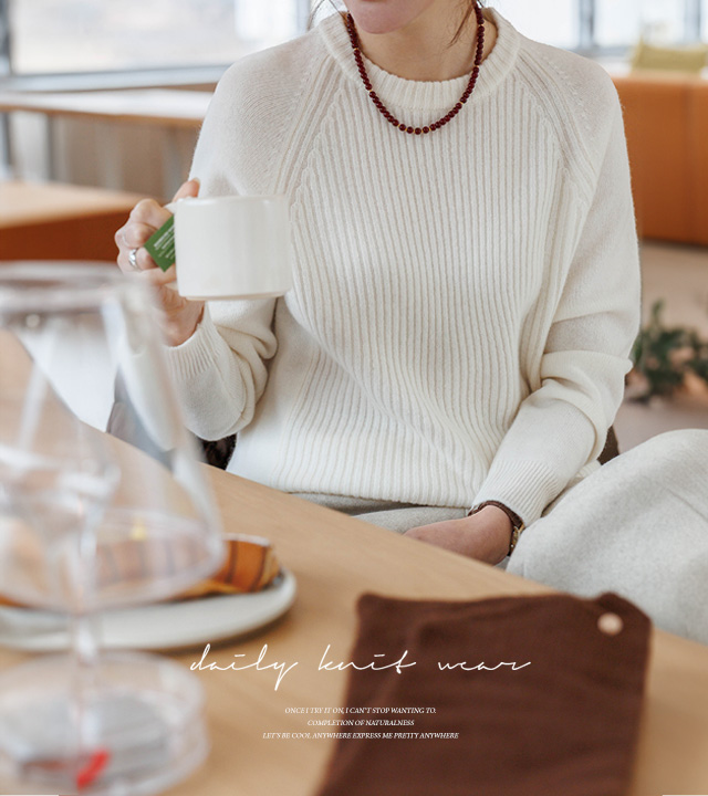 リップミックスウール100ラウンドニット