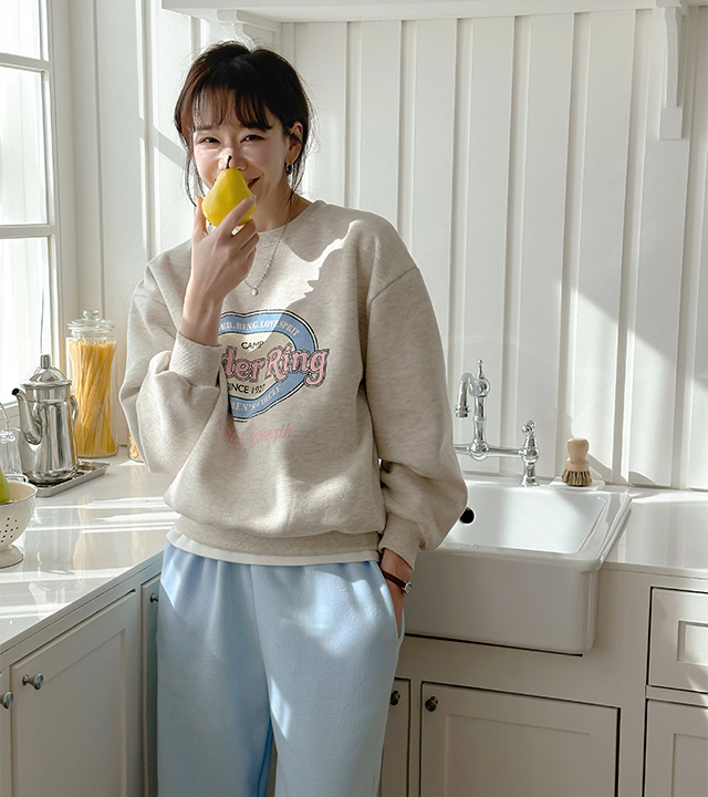 クラックプリント起毛マンツーマン