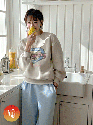 クラックプリント起毛マンツーマン