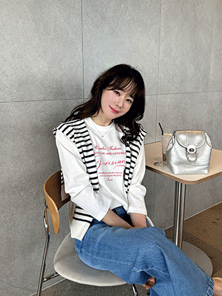 クリーンレタリングラウンドティー