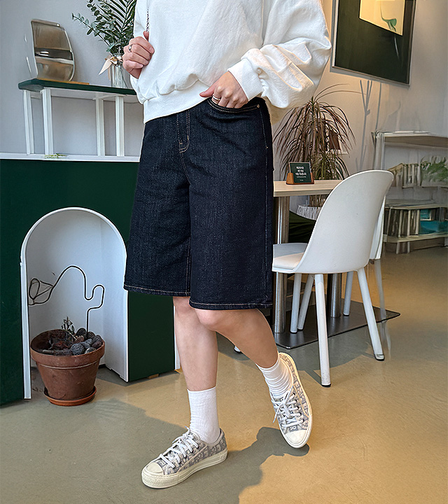 パート6ノンフェードバミューダデニムパンツ