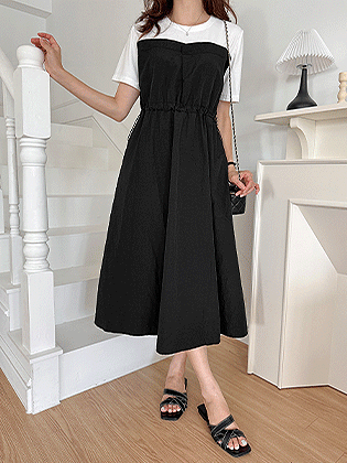 レイヤードミックスワンピース