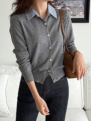 ルナブシャツレイヤードカーディガン