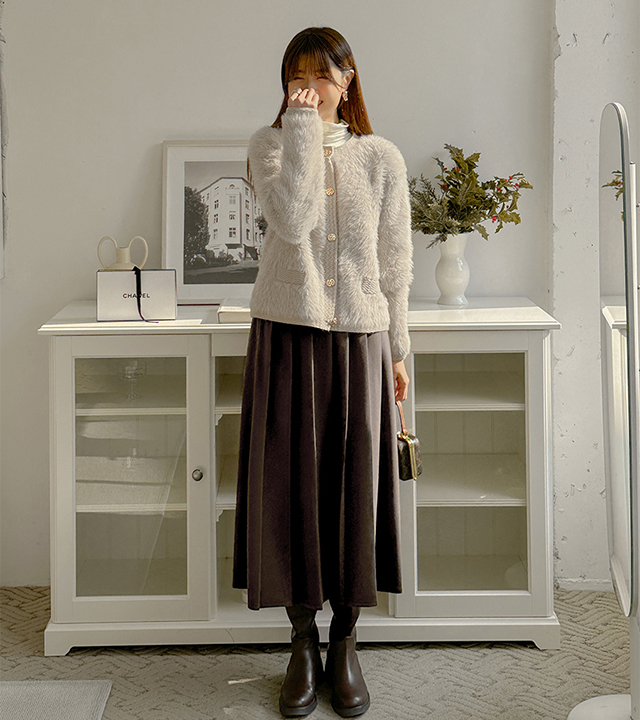 オリアプリーツ半バンディングスカート