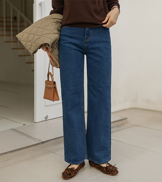 スタンセミワイド起毛デニムパンツ