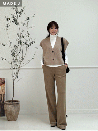 [MADE]チーズシークレットセミブーツカットスラックス