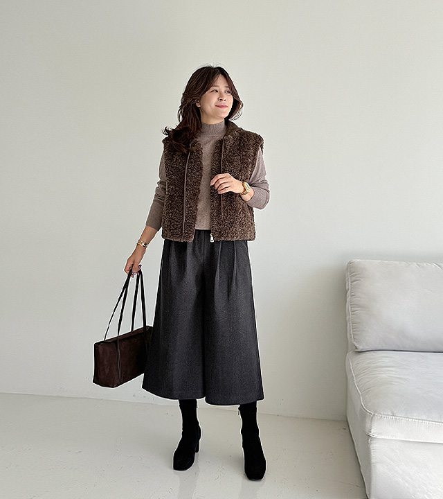 シュアウールブラシキュロットパンツ