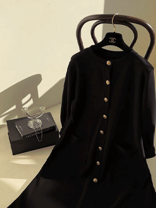 シャンパン起毛Aラインワンピース