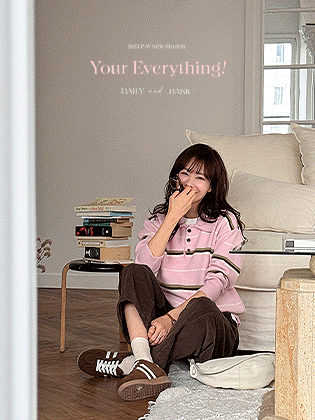 プレピーストライプカラニット