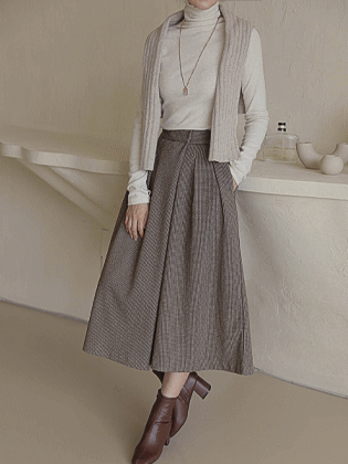 クラシカルチェックラップキュロットスラックス