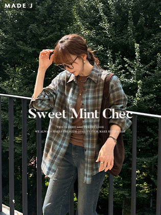 [MADE]ミントチョコチェックシャツ