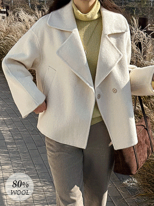 ツェナーウールハンドメイドハーフコート