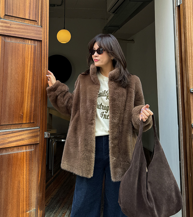 ロロミンクファーハーフジャケット