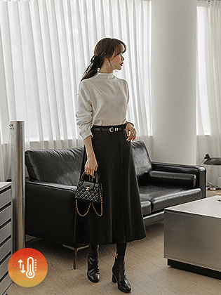 リメピンタック起毛スカート