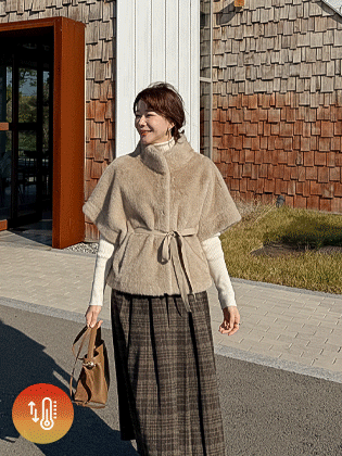 ローラーレザーストラップミンクパージャケット